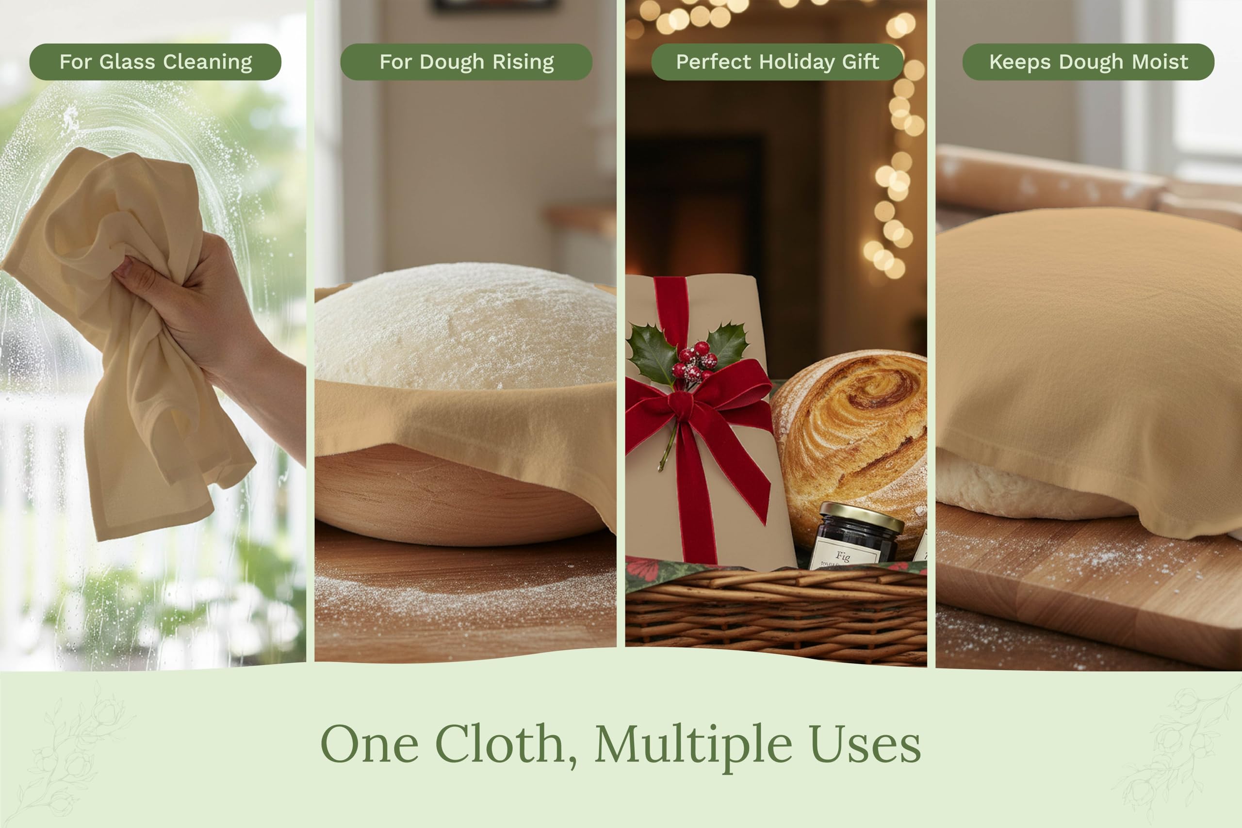 Organic Cotton Mart: toallas grandes y absorbentes para cubrir comidas y horneado.