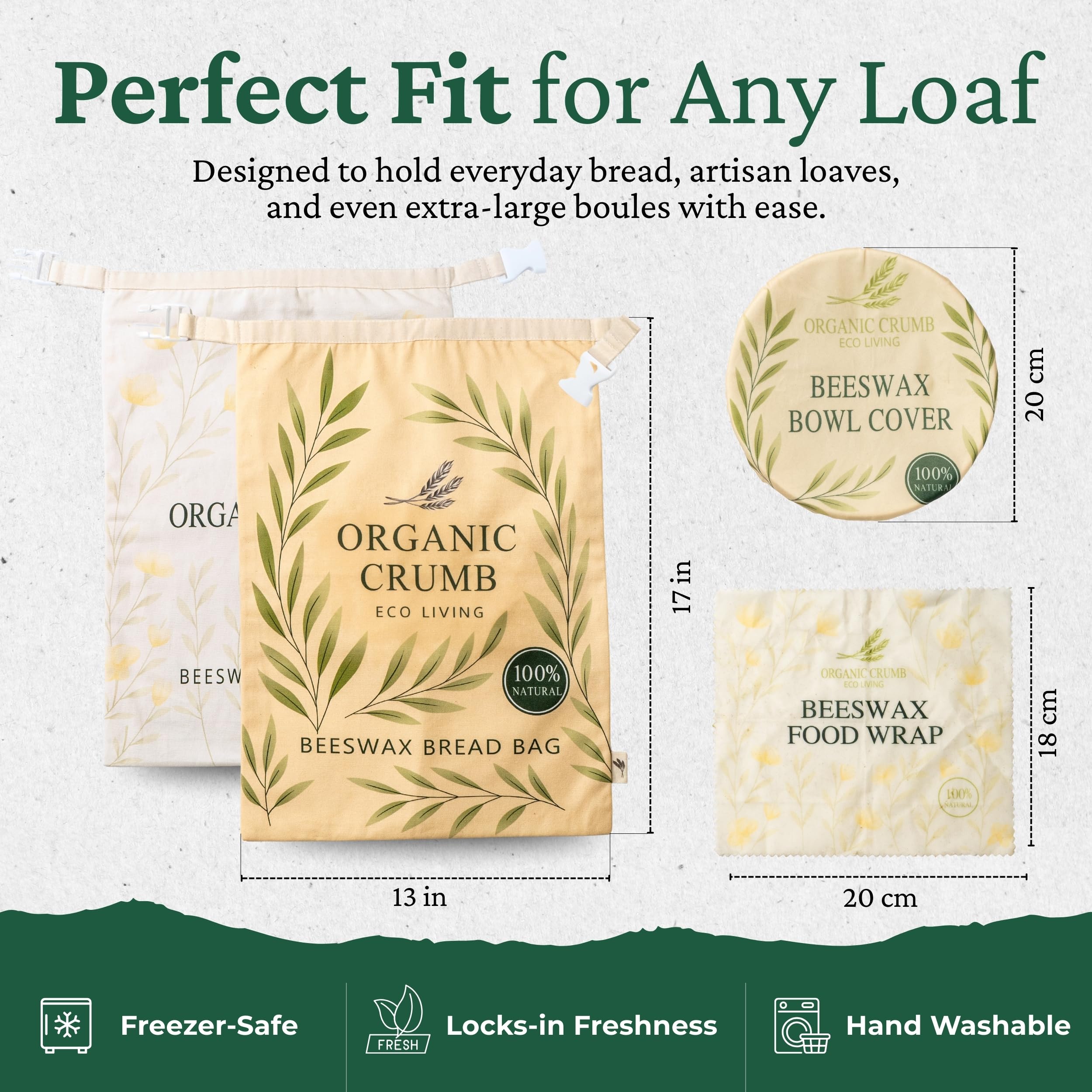 Organic Crumb tapa de bol para fermentación y reposo.