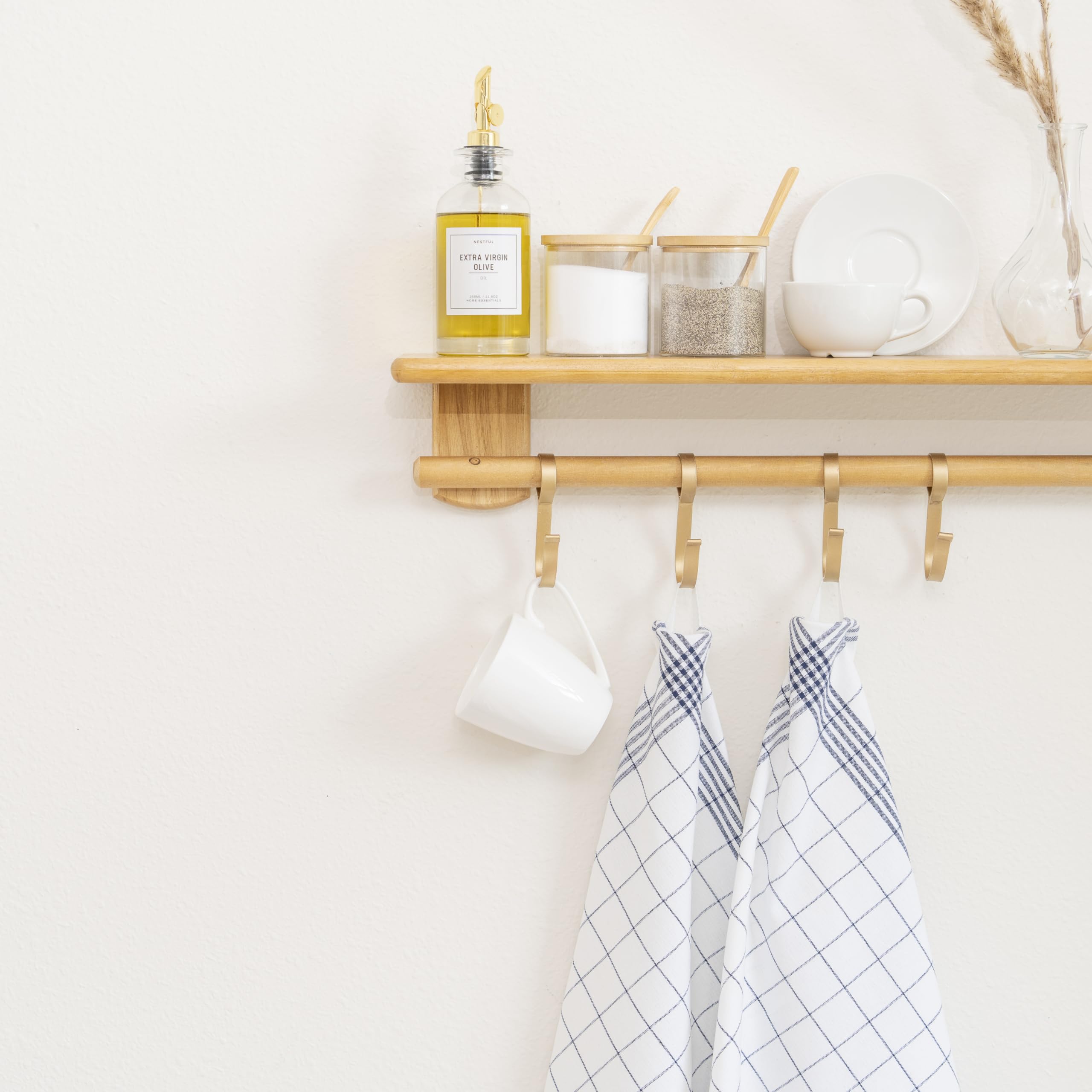 Organic Cotton Mart: toallas absorbentes de secado rápido para la cocina azul