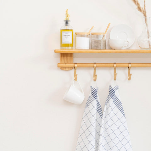 Organic Cotton Mart: toallas absorbentes de secado rápido para la cocina azul