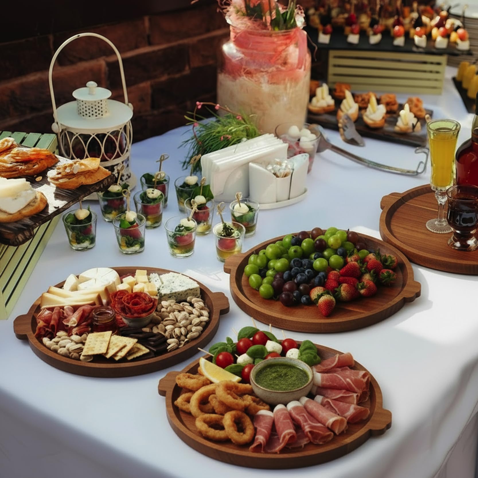OrganicVilo Tablero Charcutería para aperitivos, bebidas y picoteo.