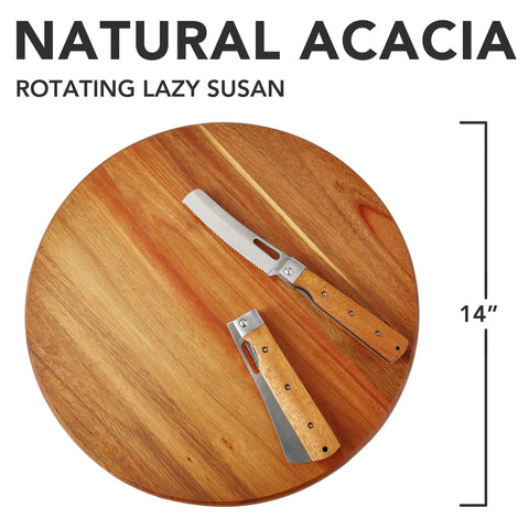 Oridom gira giratoria de acacia con rotación de 360 grados silenciosa