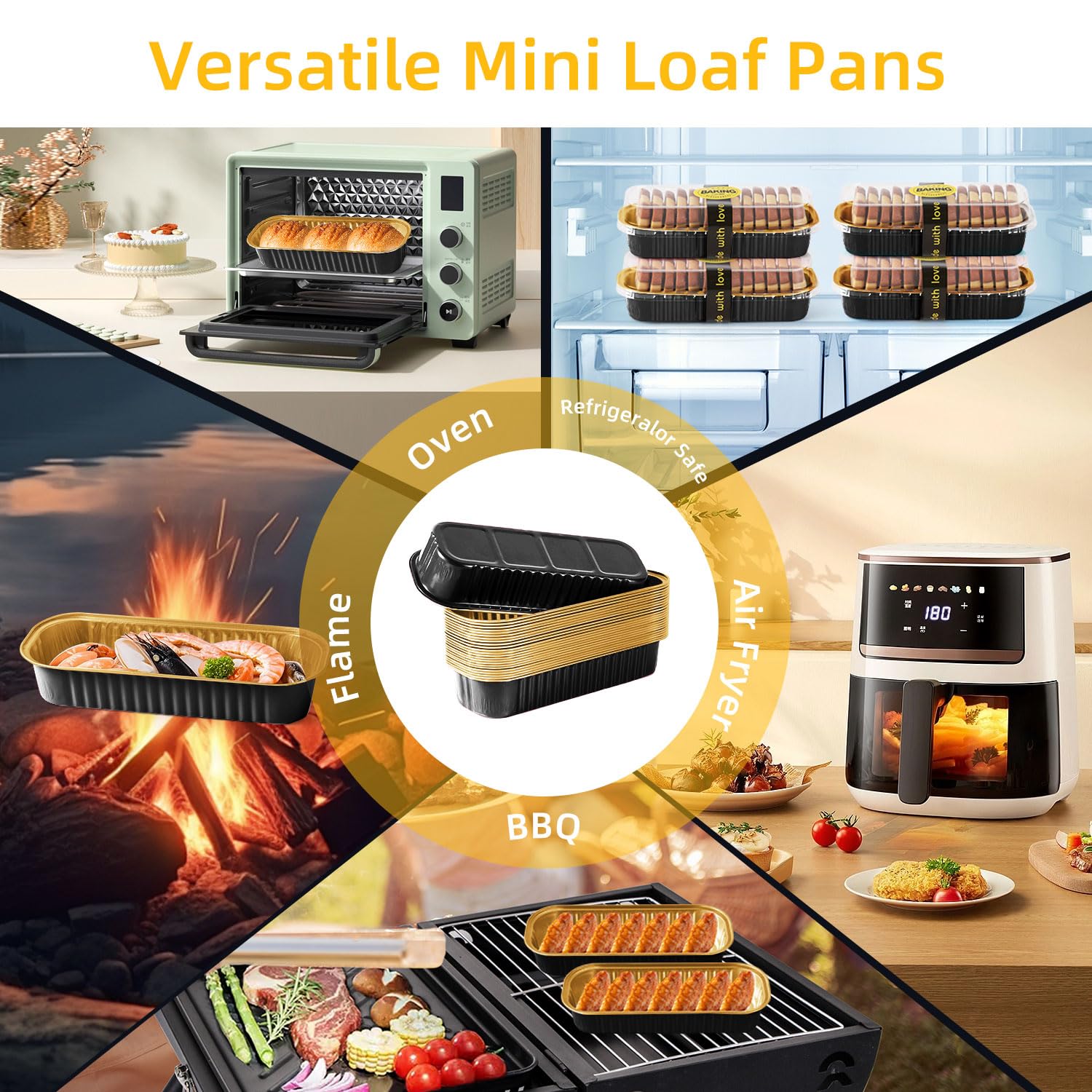 Orlashop mini moldes de 6-8oz, perfecta porción para postres o panes.