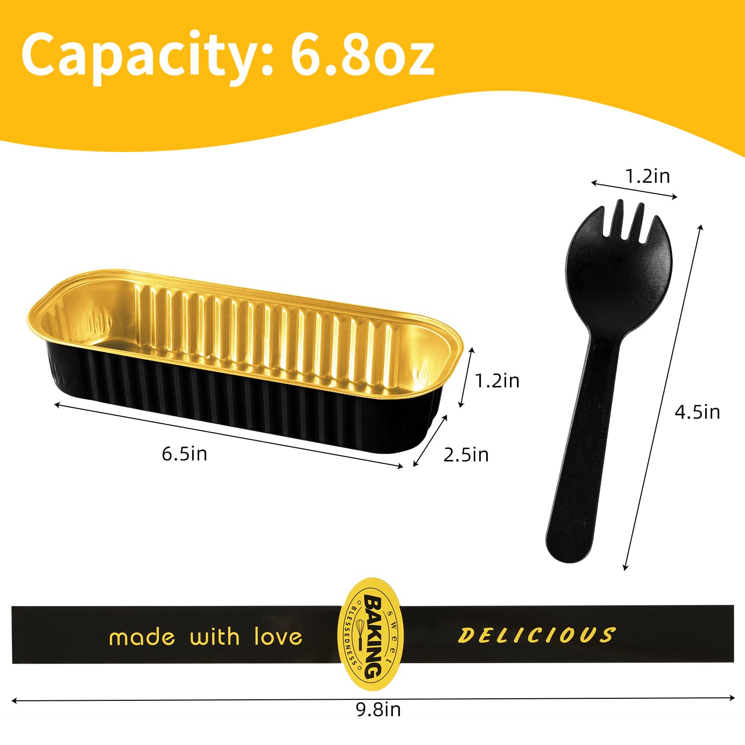 Orlashop moldes mini con dimensiones 6,5x2,5x1,2 pulgadas para porciones consistentes.
