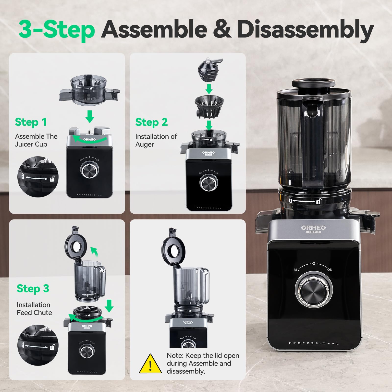 Ormeo Home, limpieza fácil con piezas desmontables para cuidado rápido.