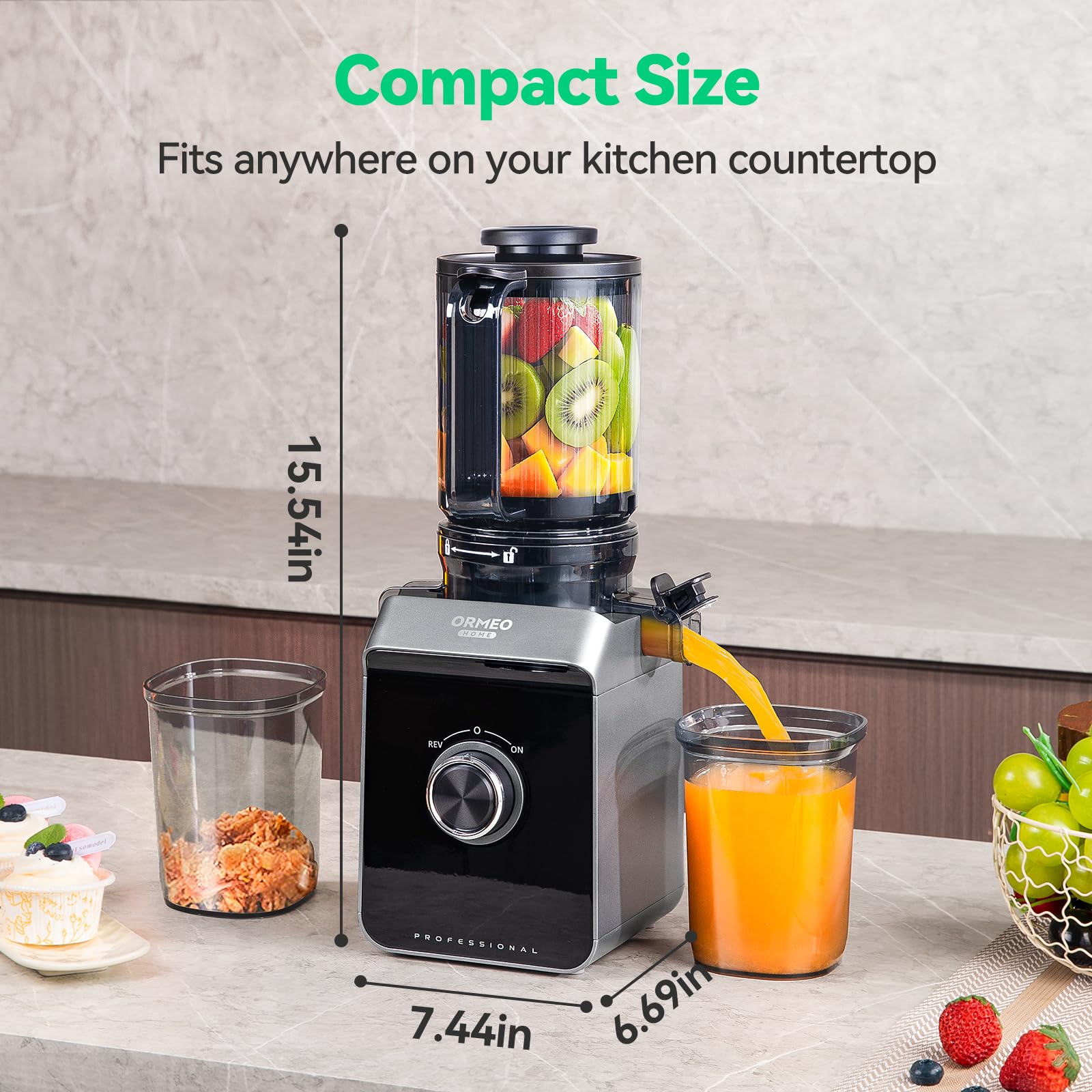 Ormeo Home, uso diario para zumos de frutas y verduras.