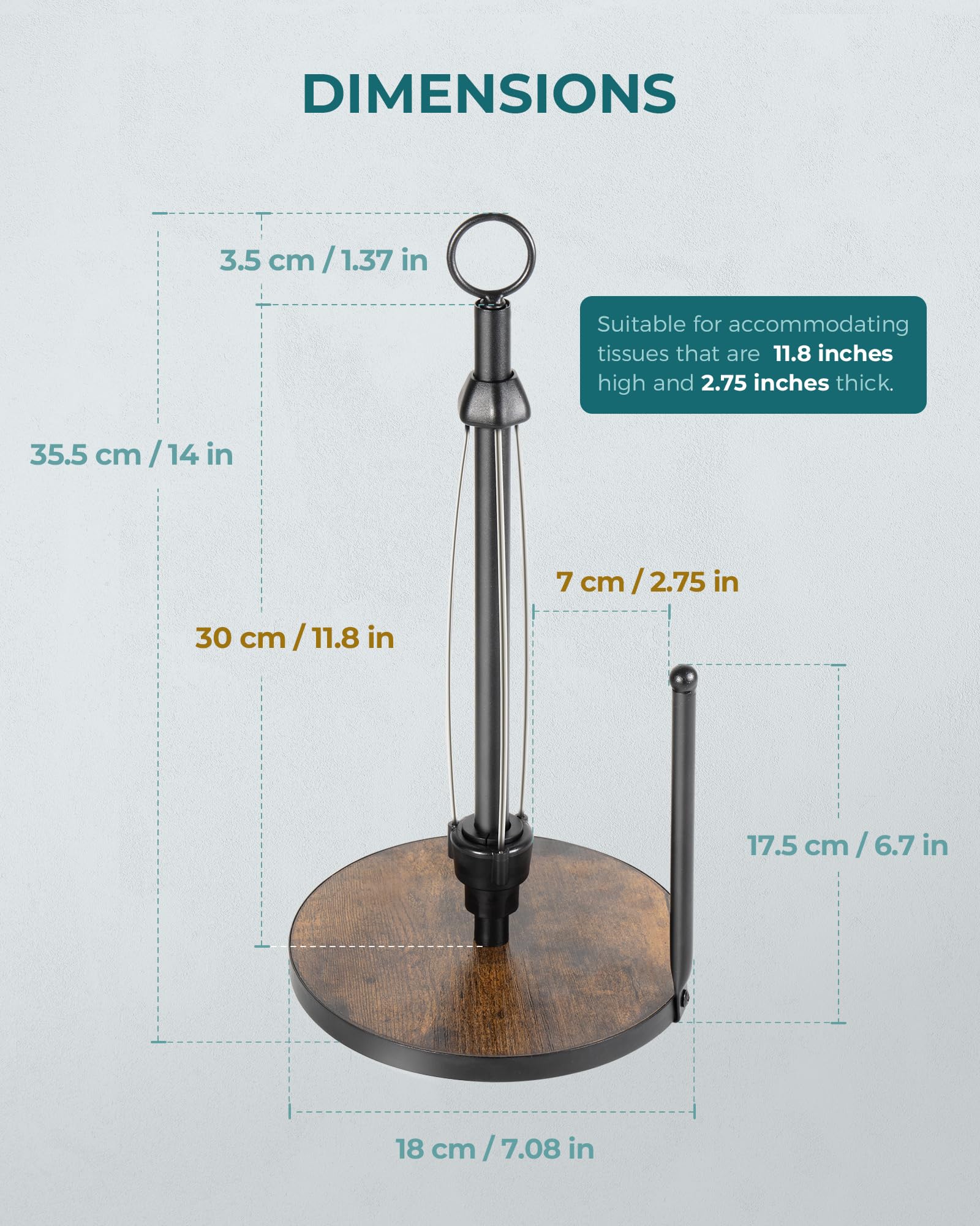 OROPY base de 7 pulgadas para rollos estándar y jumbo.