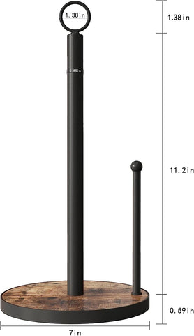 OROPY dimensiones 11.2 pulgadas de altura y 7 pulgadas de diámetro para rollos estándar o grandes.