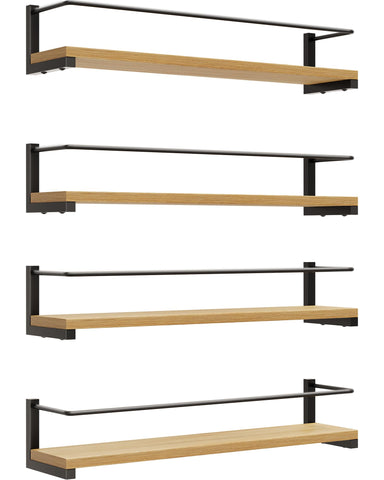 OROPY estante de especias de pared, conjunto de 4, montaje rápido para cocina ordenada.
