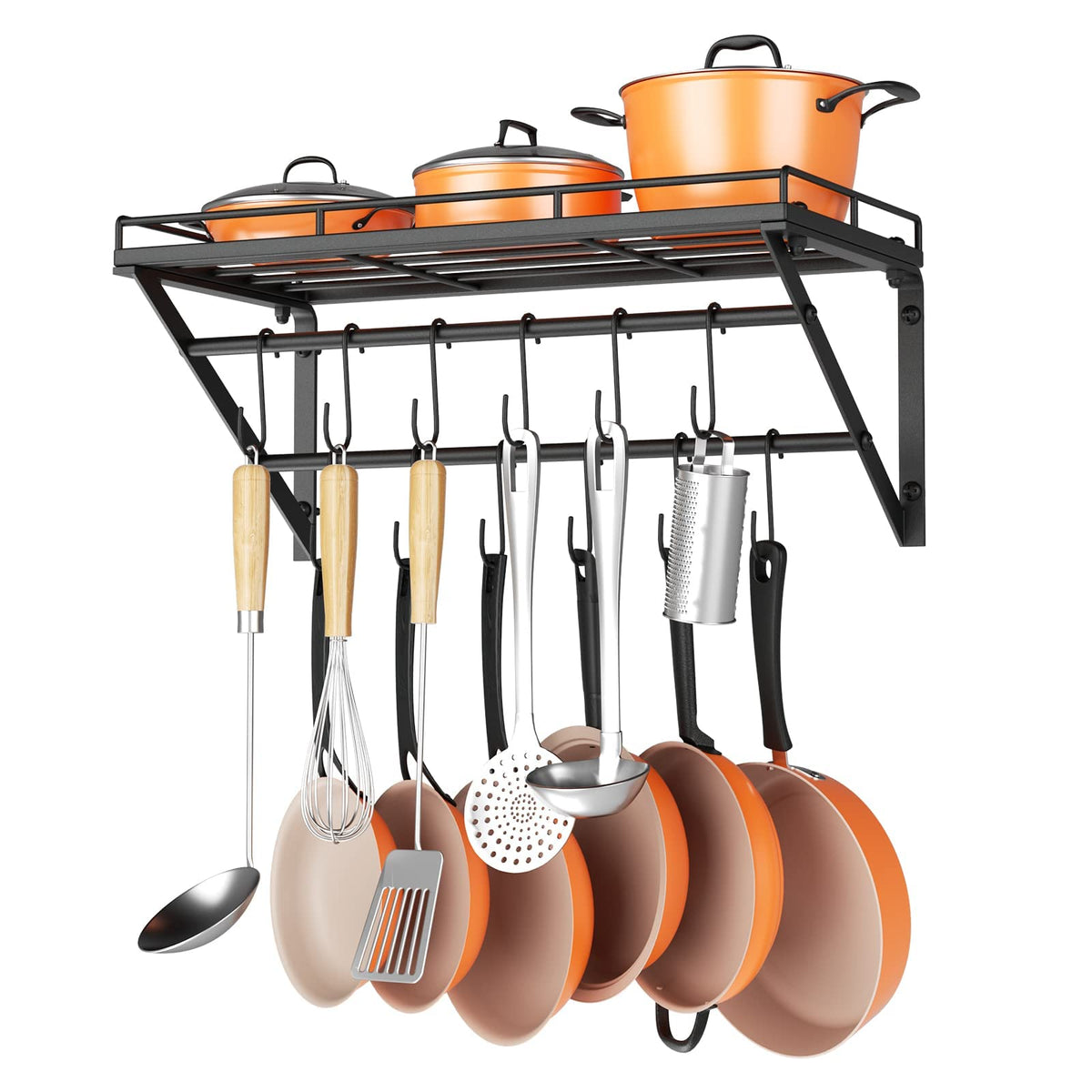 OROPY rack de pared para cocina, 23 pulgadas, dos niveles, ideal para ollas.