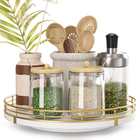 Oroyutor Susan giratoria para mesa de cocina facilita acceso rápido a especias.