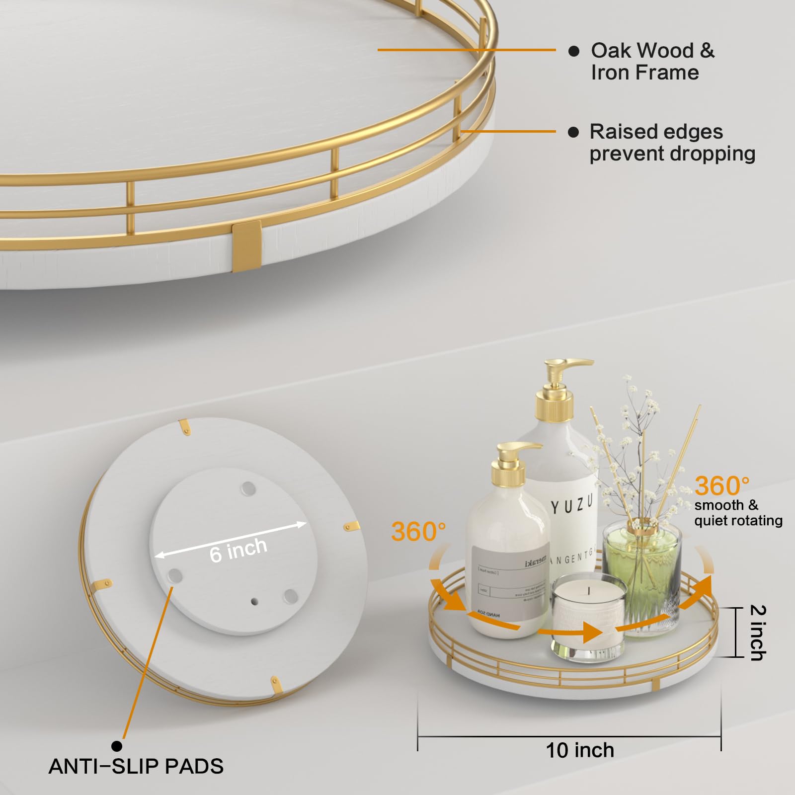 Oroyutor uso multifuncional para hogar: sirve en mesa, baño y tocadores.