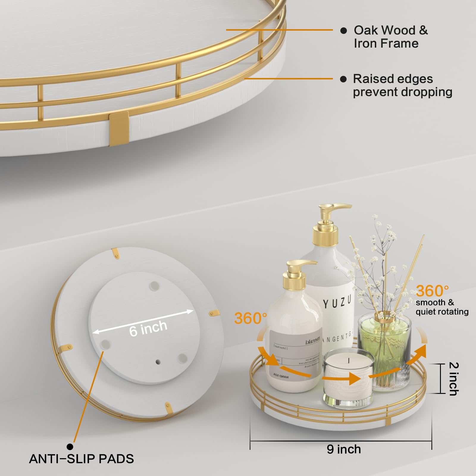 Oroyutor usos versátiles para estantería, baño y cosméticos.