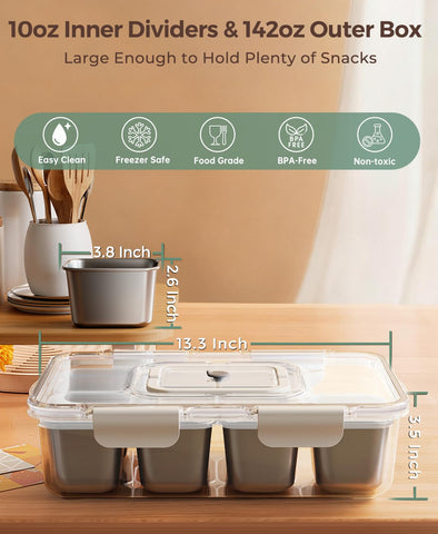 Osfel Snackle Box con visualización cristal para ver contenidos al instante.