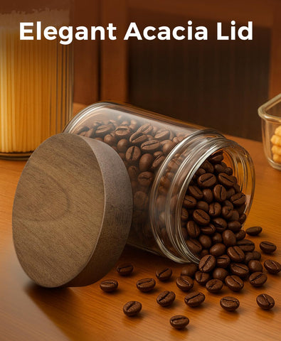 Tapas de acacia herméticas de Osfel con junta de silicona para evitar derrames.