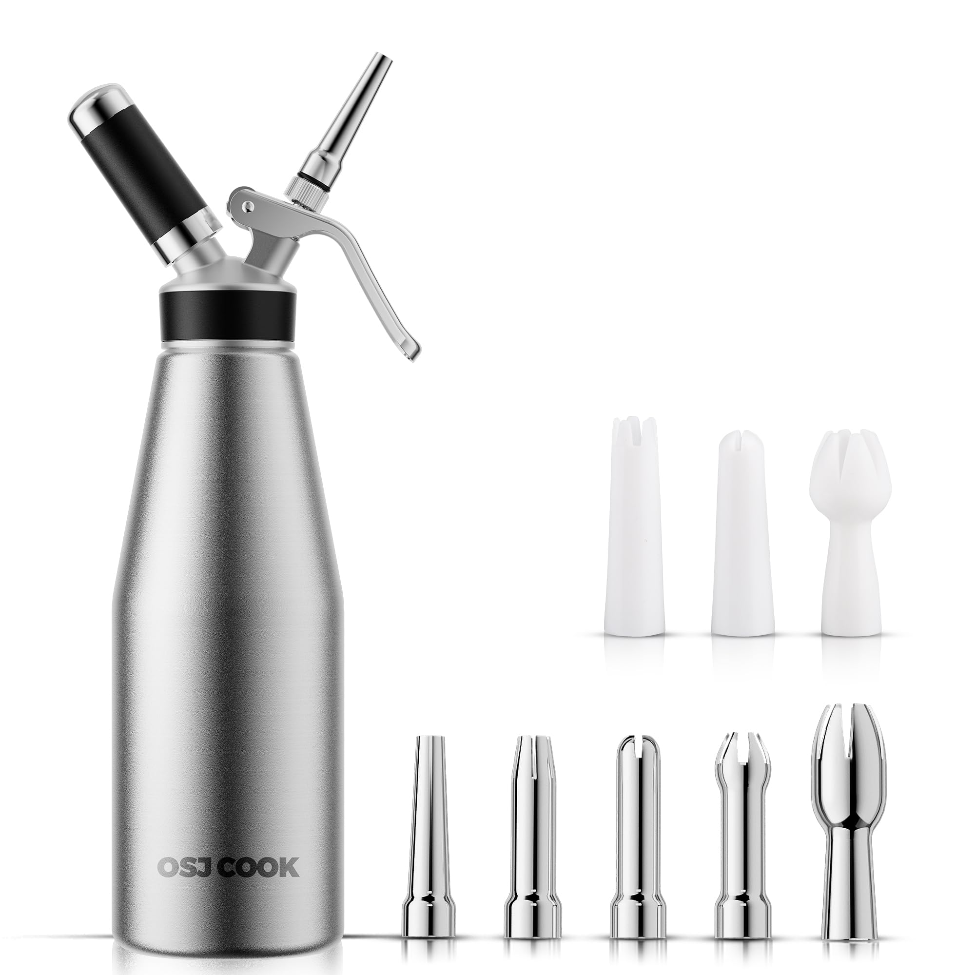 Espumador OSJ COOK de aluminio 1000ml para nata cremosa y estable