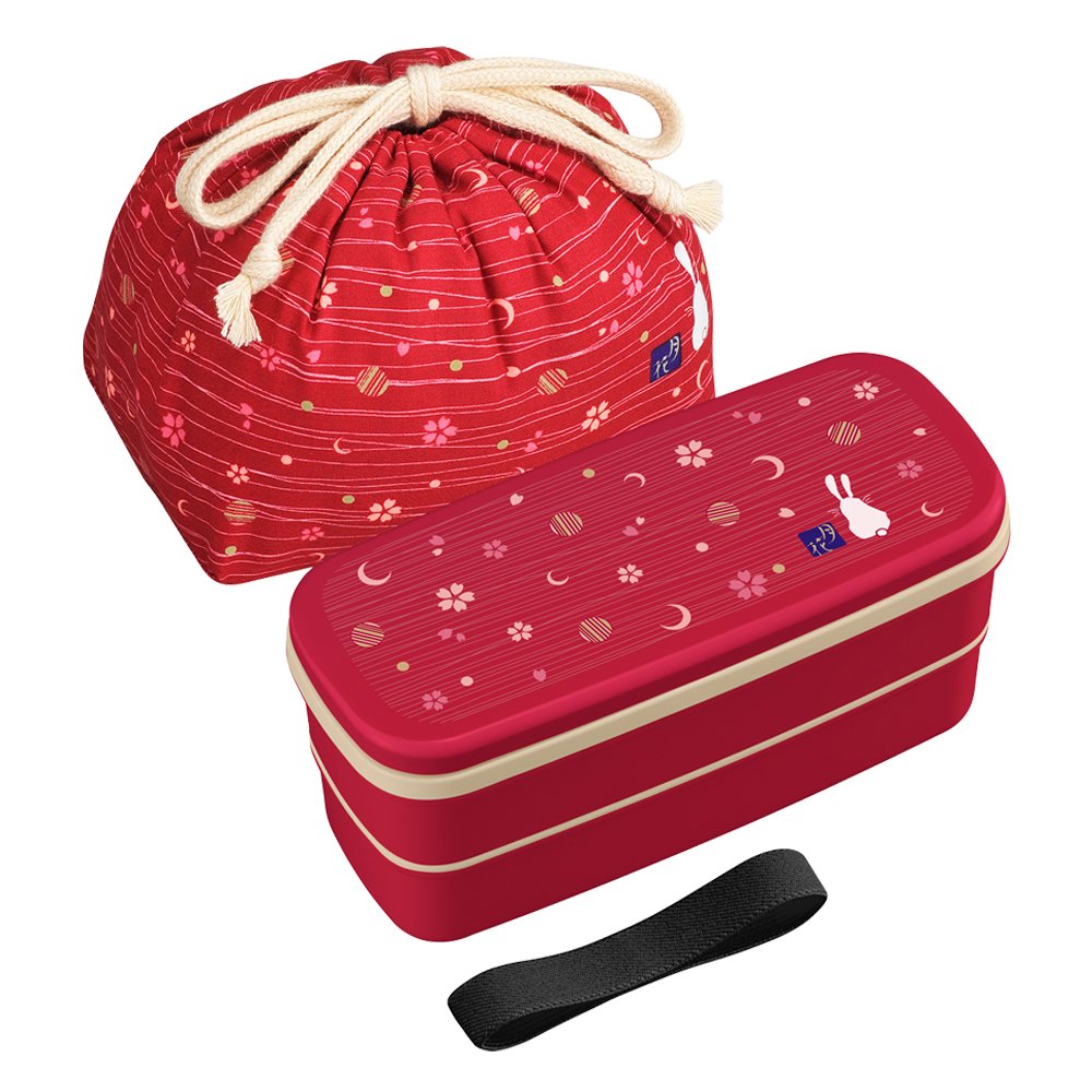 OSK bento de dos niveles rojo, perfecto para almuerzos organizados en casa o trabajo.