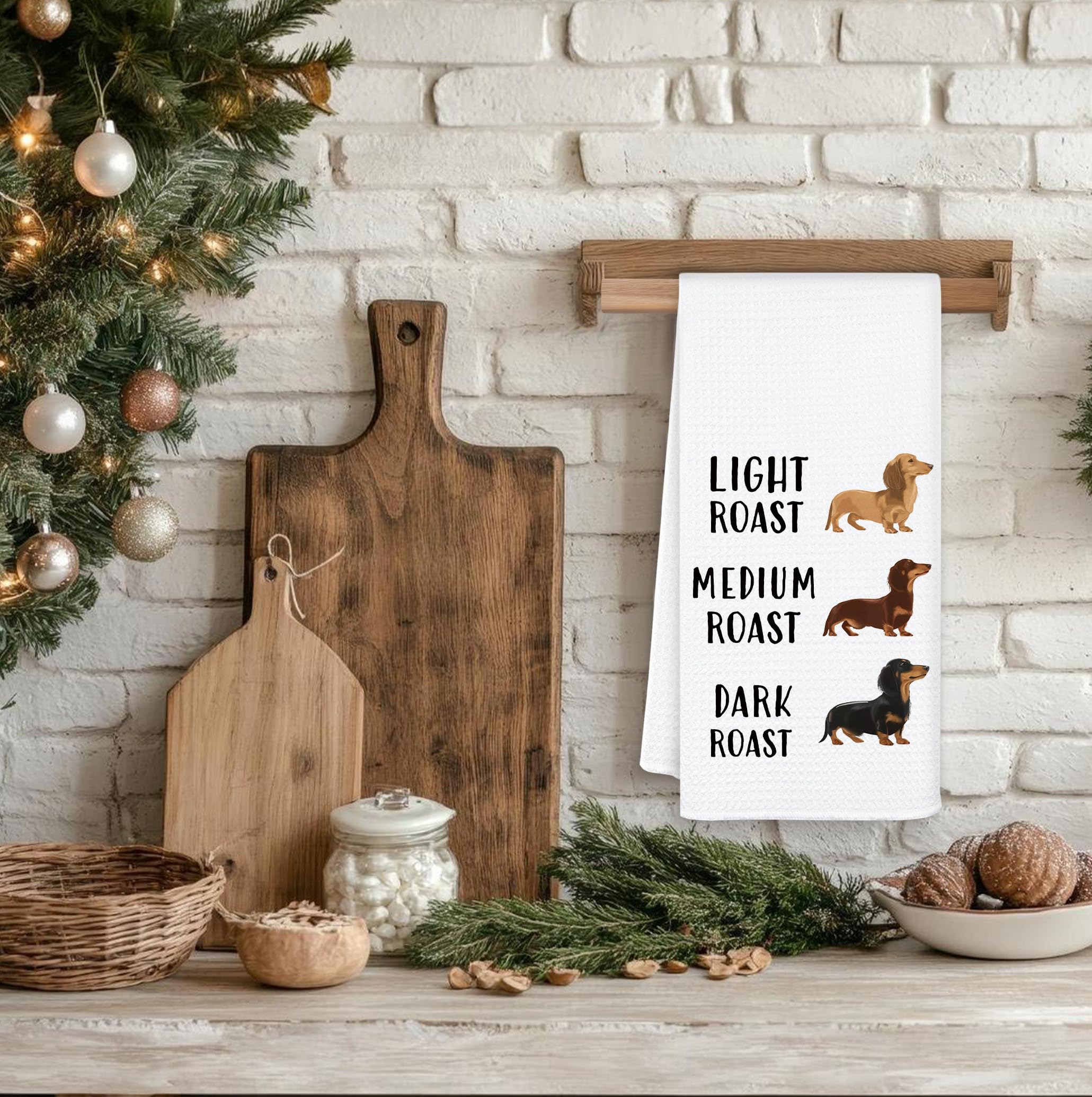 OSLYSOF toallas de cocina dachshund café, útiles como regalo elegante para amantes del hogar.