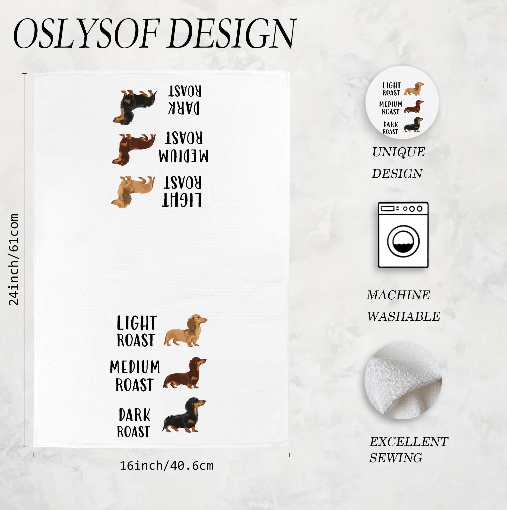 OSLYSOF toallas de cocina dachshund café, transforman la decoración de baño o cocina con su diseño.