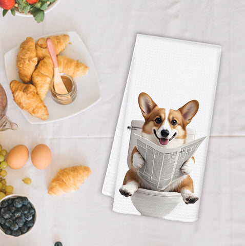 OSLYSOF toallas de baño con corgi, color vibrante y uso diario