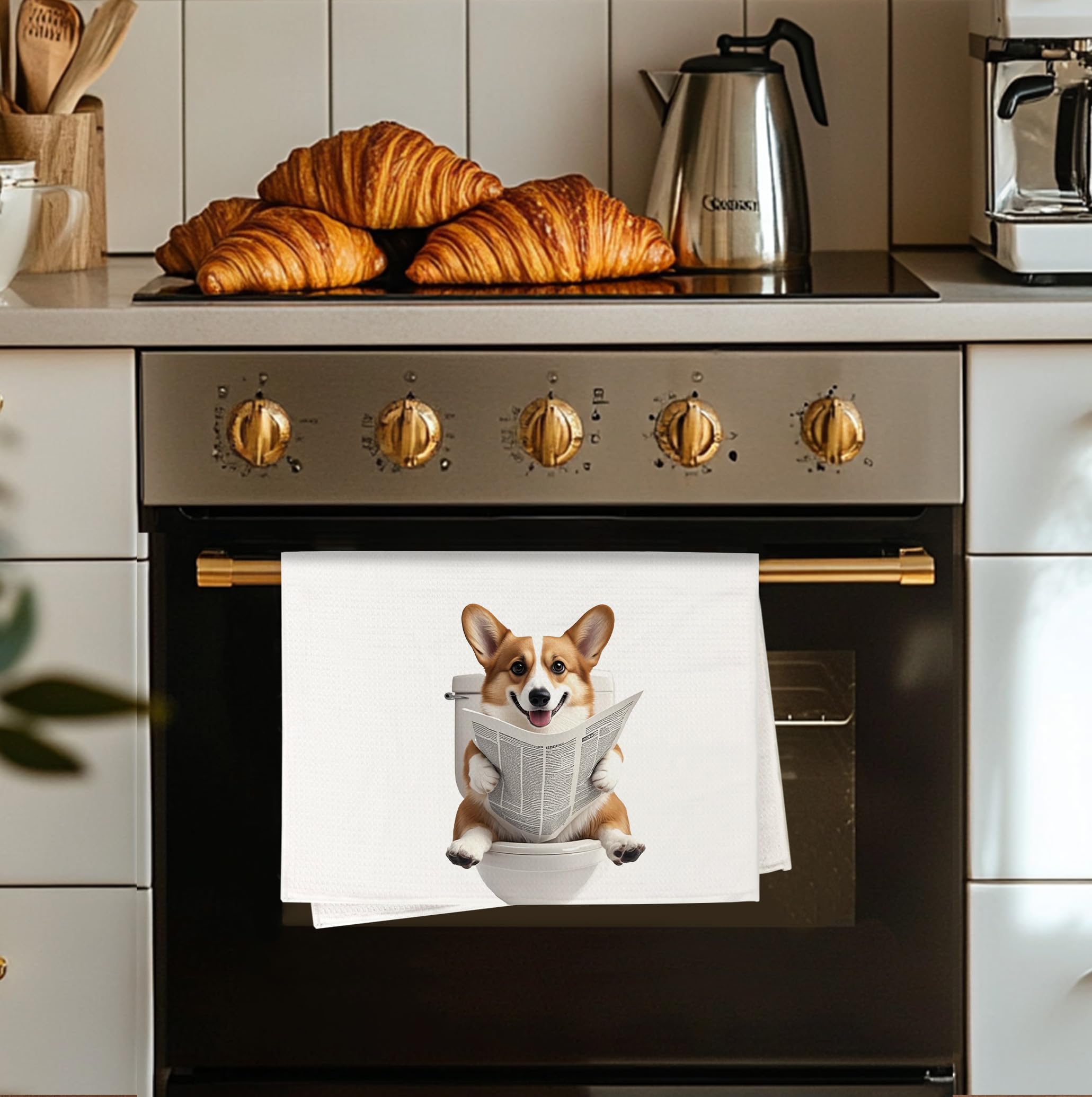 OSLYSOF toallas de cocina corgi, secado rápido y estilo encantador