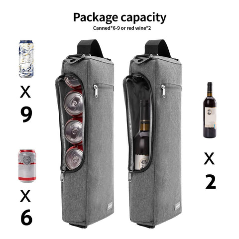 OSPUORT bolsa enfriadora para golf con 2 botellas de vino, ideal para picnics.