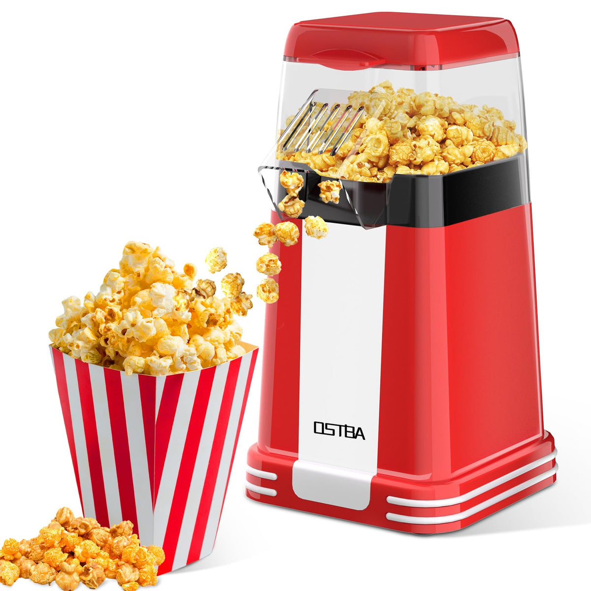 OSTBA maquina de palomitas 1200W, camara de aire caliente para palomitas crujientes sin aceite