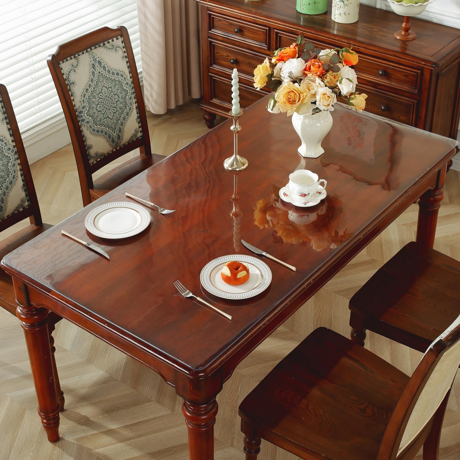 Protector de mesa plástico claro OstepDecor, ideal para comidas diarias