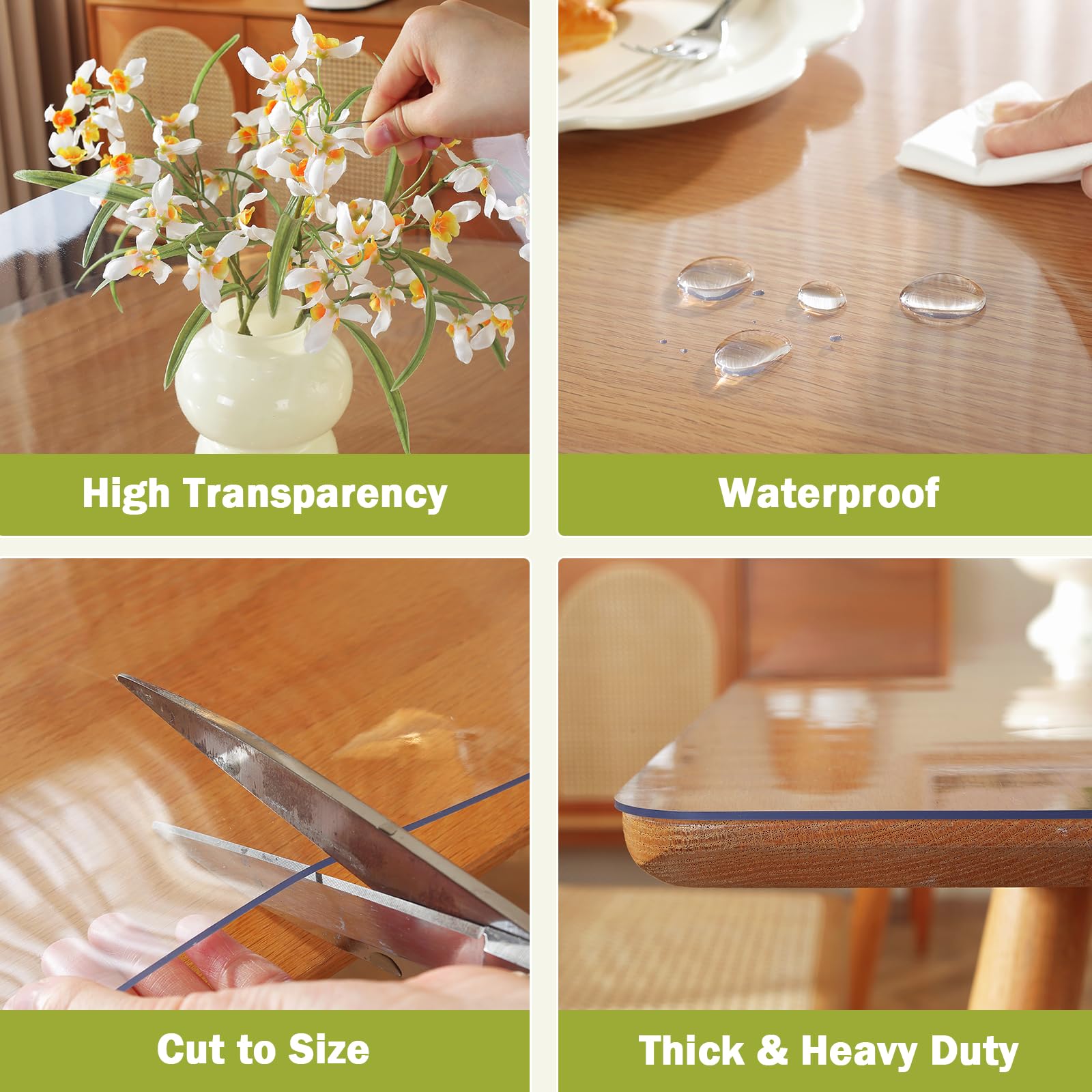 OstepDecor protector de mesa resistente al calor, soporta hasta 80 °C.