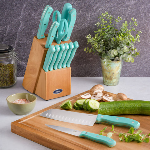 Cuchillo chef Oster Evansville 8 pulgadas, filo estable para preparaciones diarias.