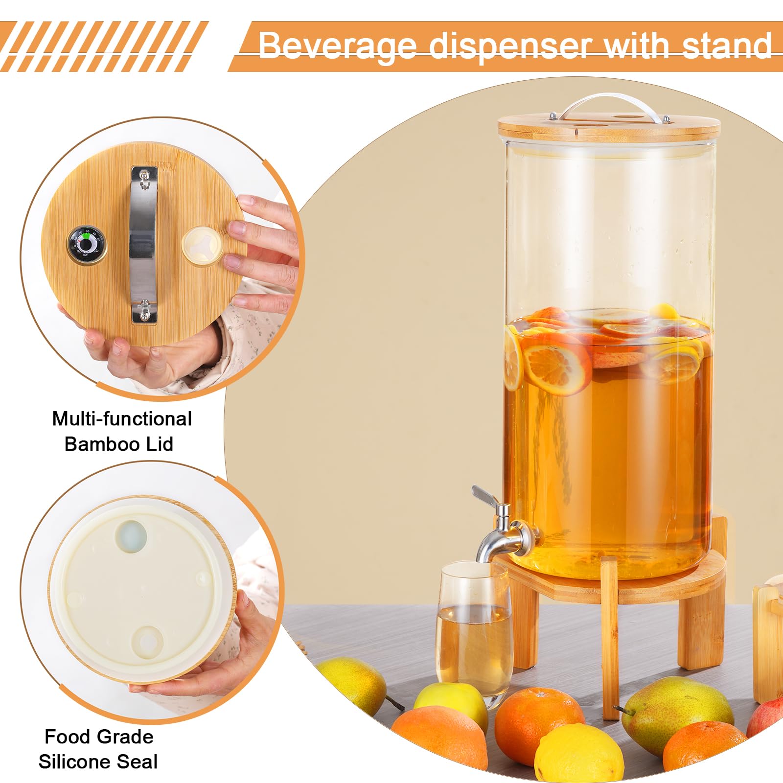 OSXDOL Dispensador con grifo inoxidable para verter sin derrames.
