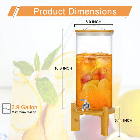 OSXDOL Dispensador de vidrio borosilicato apto para sangría o limonada fría.