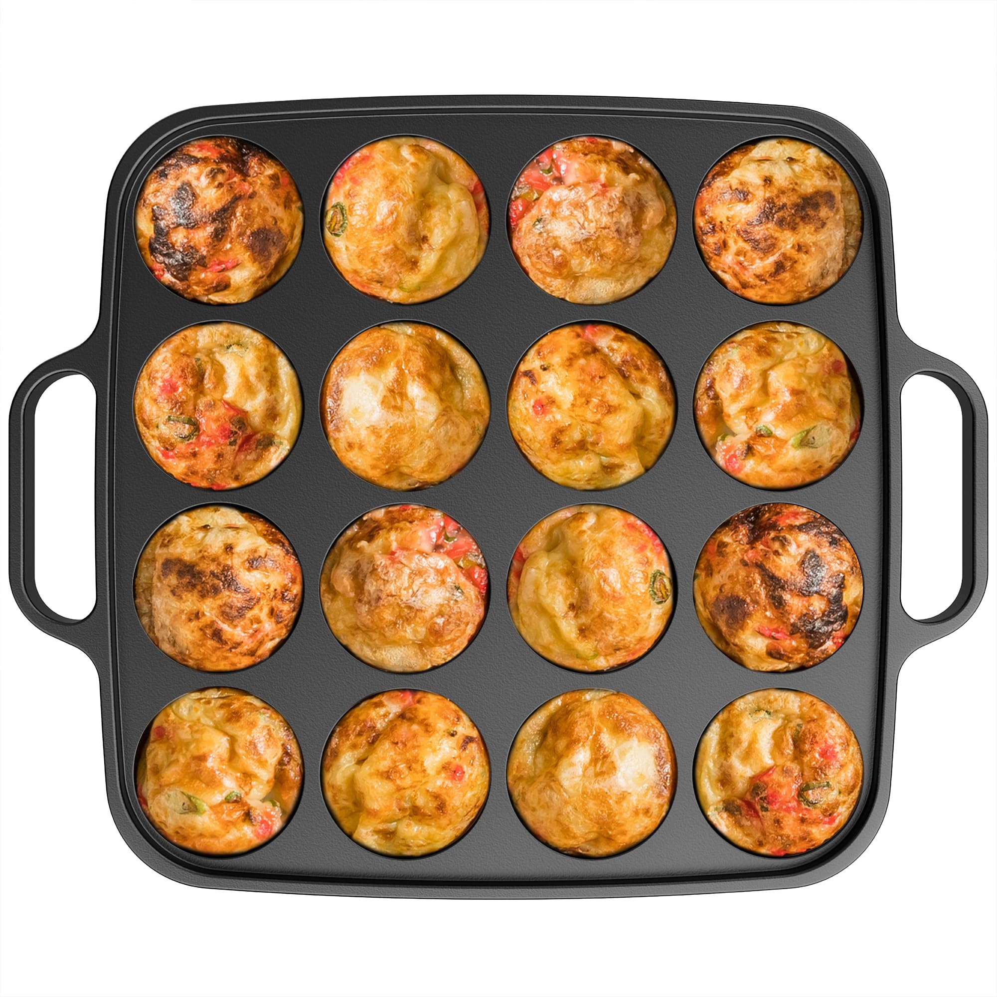 Otafuku Plancha Takoyaki de Hierro Fundido 16 Huecos para cocción uniforme