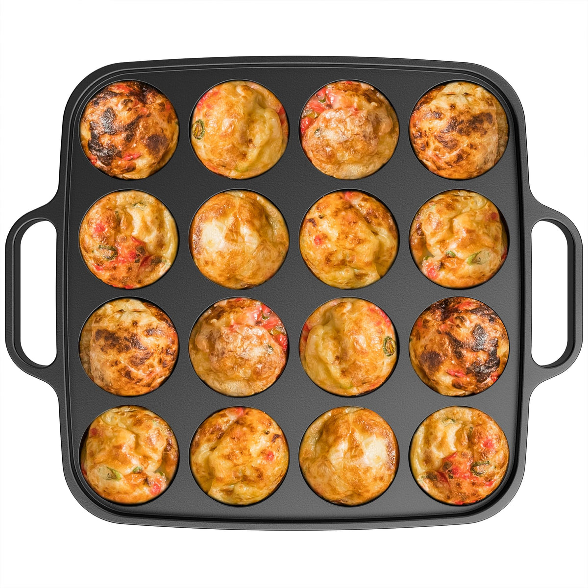 Otafuku Plancha Takoyaki de Hierro Fundido 16 Huecos para cocción uniforme