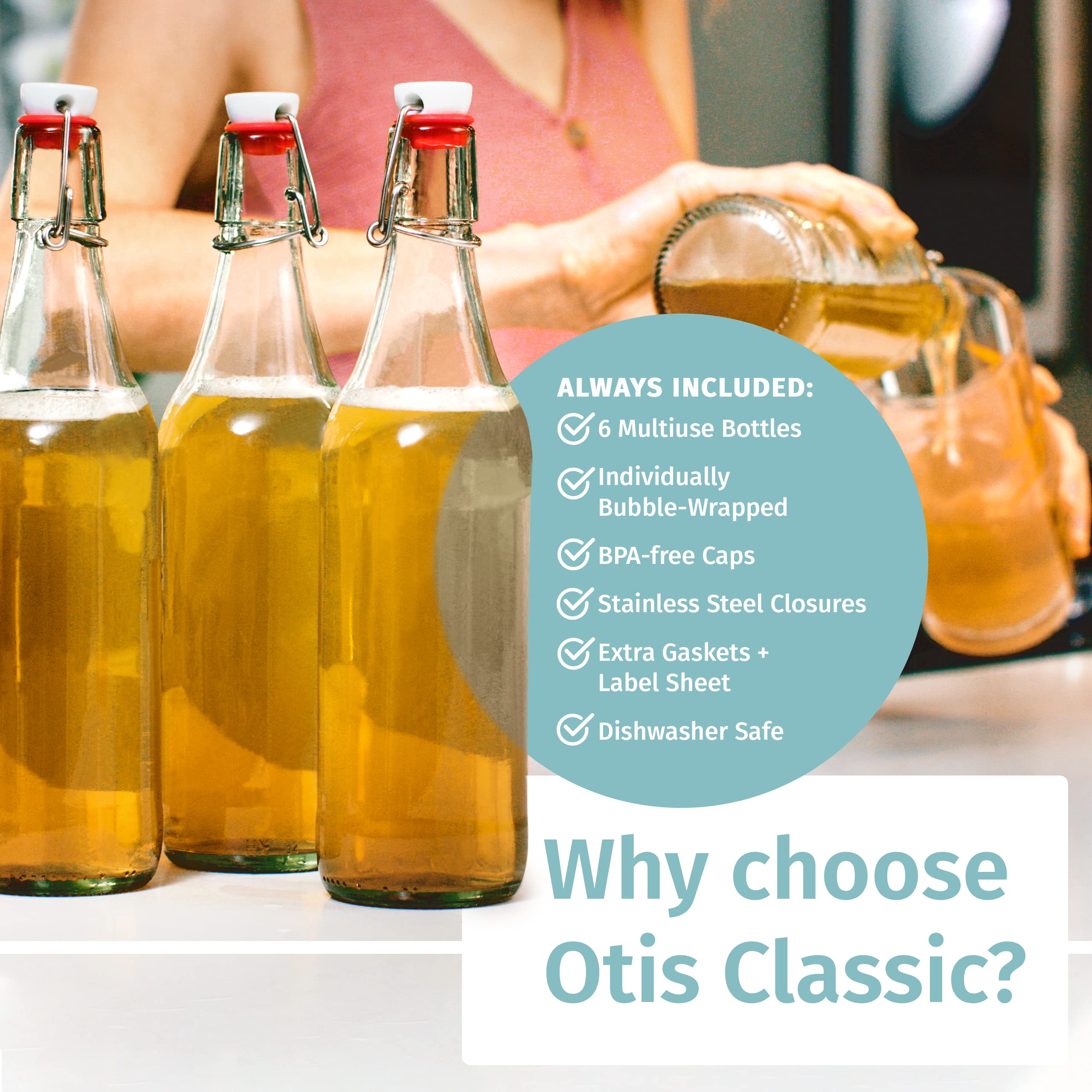 Botella Otis Classic para vino o ponche, diseño limpio y práctico.