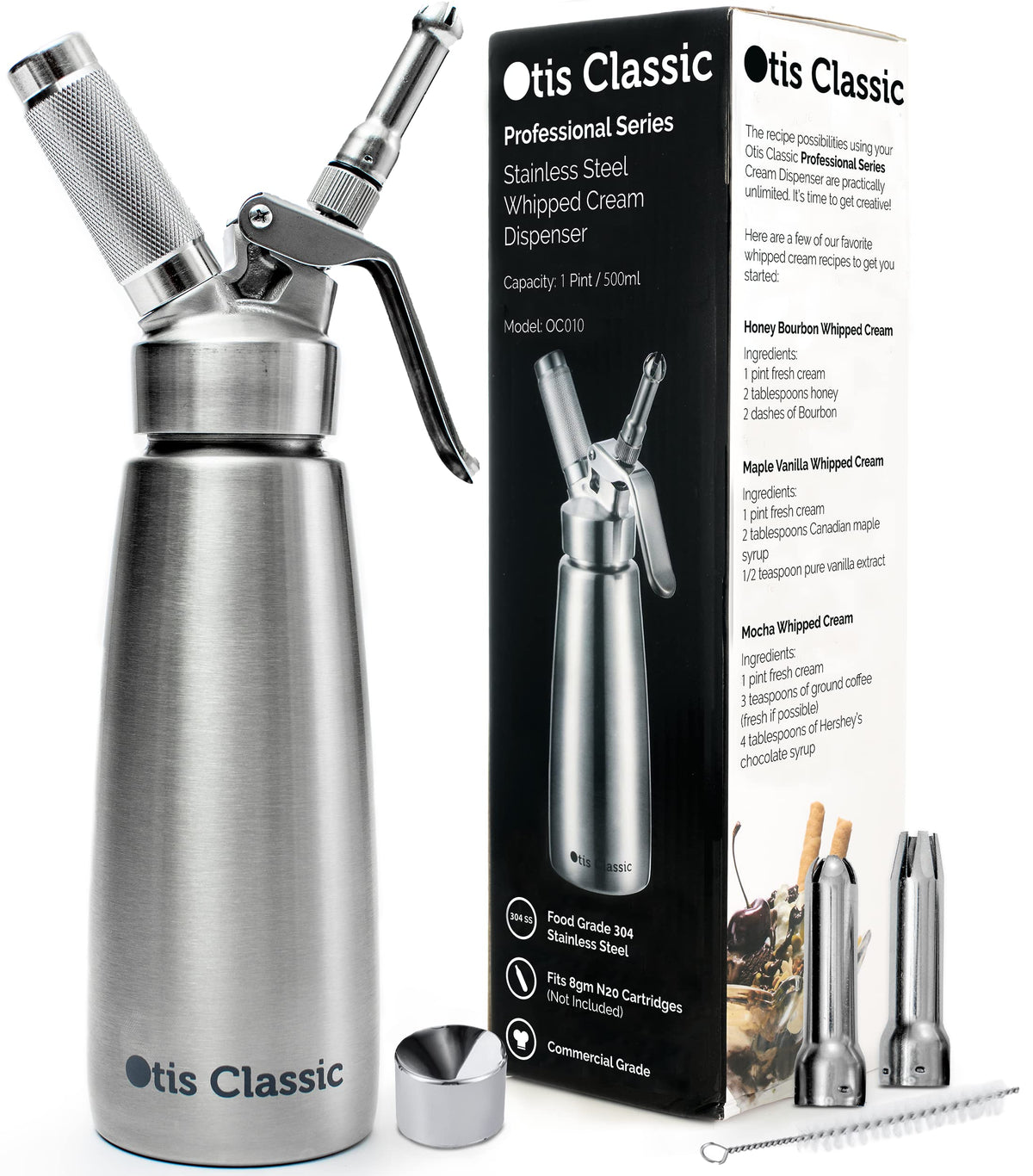 Otis Classic Despensador de nata 500 ml para porciones uniformes en postres
