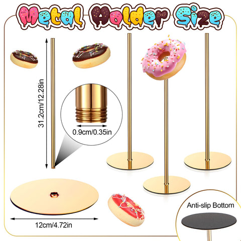 Otoolling Donut Stand Torre Dorado – base anti deslizante para evitar movimientos.