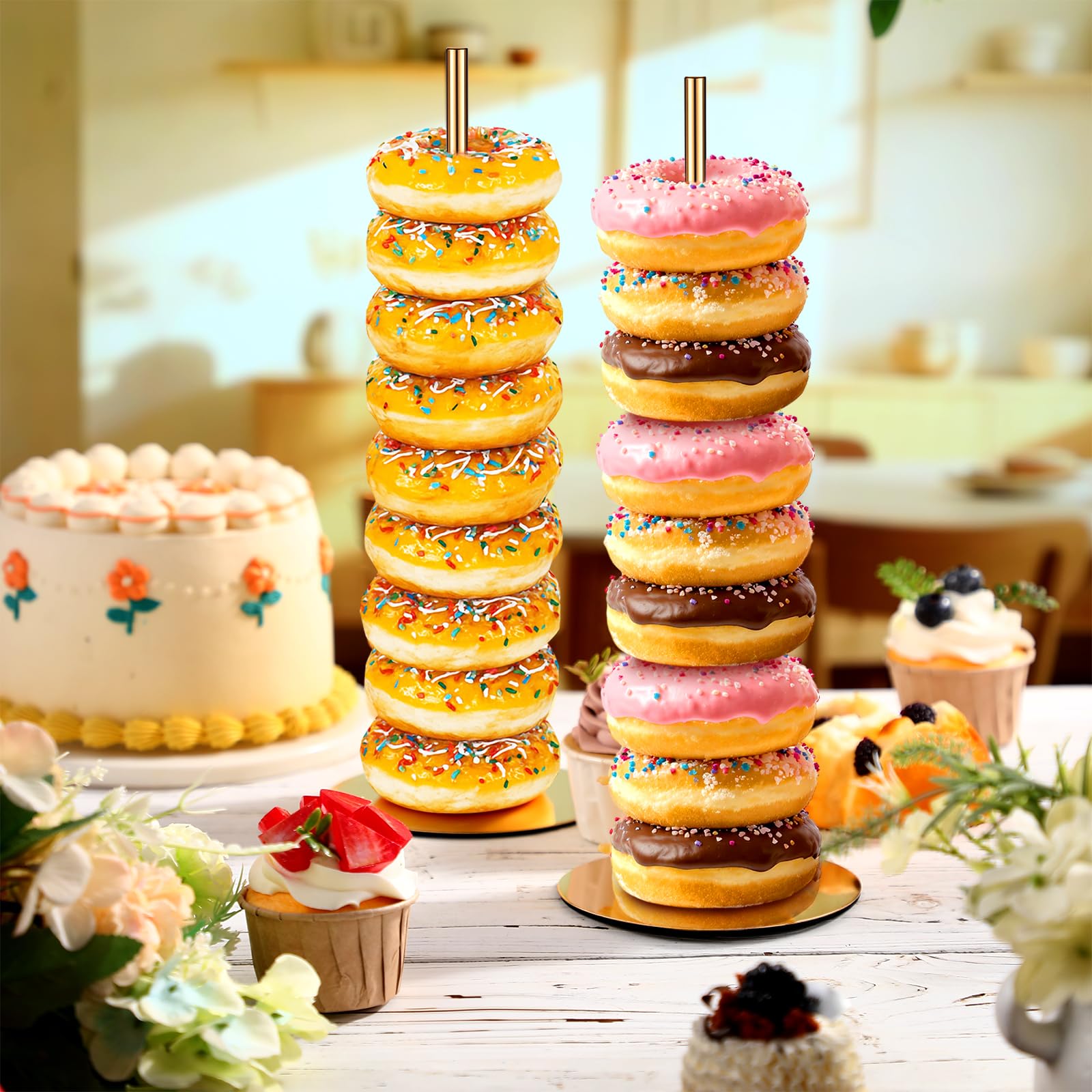 Otoolling Donut Stand Torre Dorado – embalaje reutilizable para guardar tras el evento.
