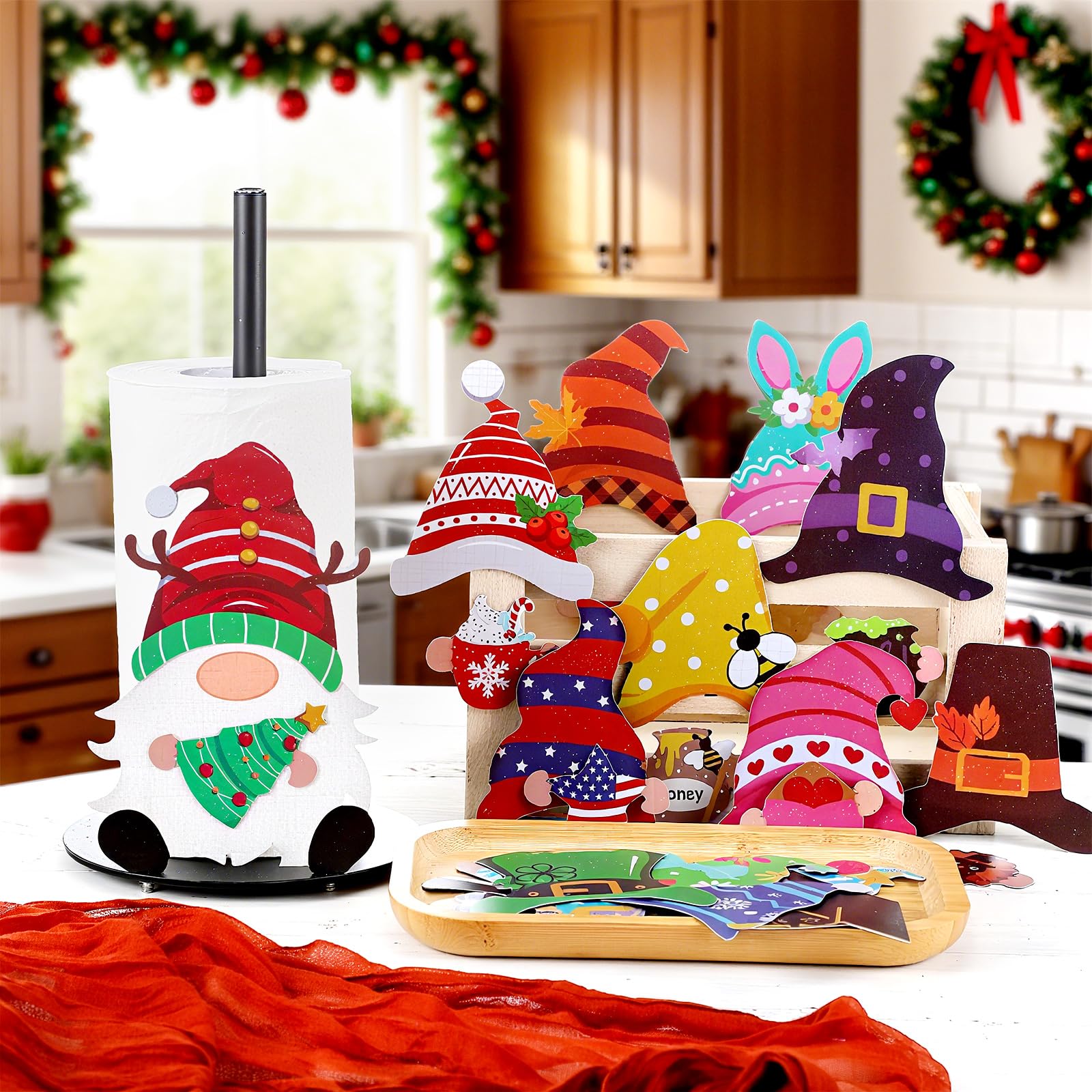 Idea de regalo navideño con elementos decorativos magnéticos.