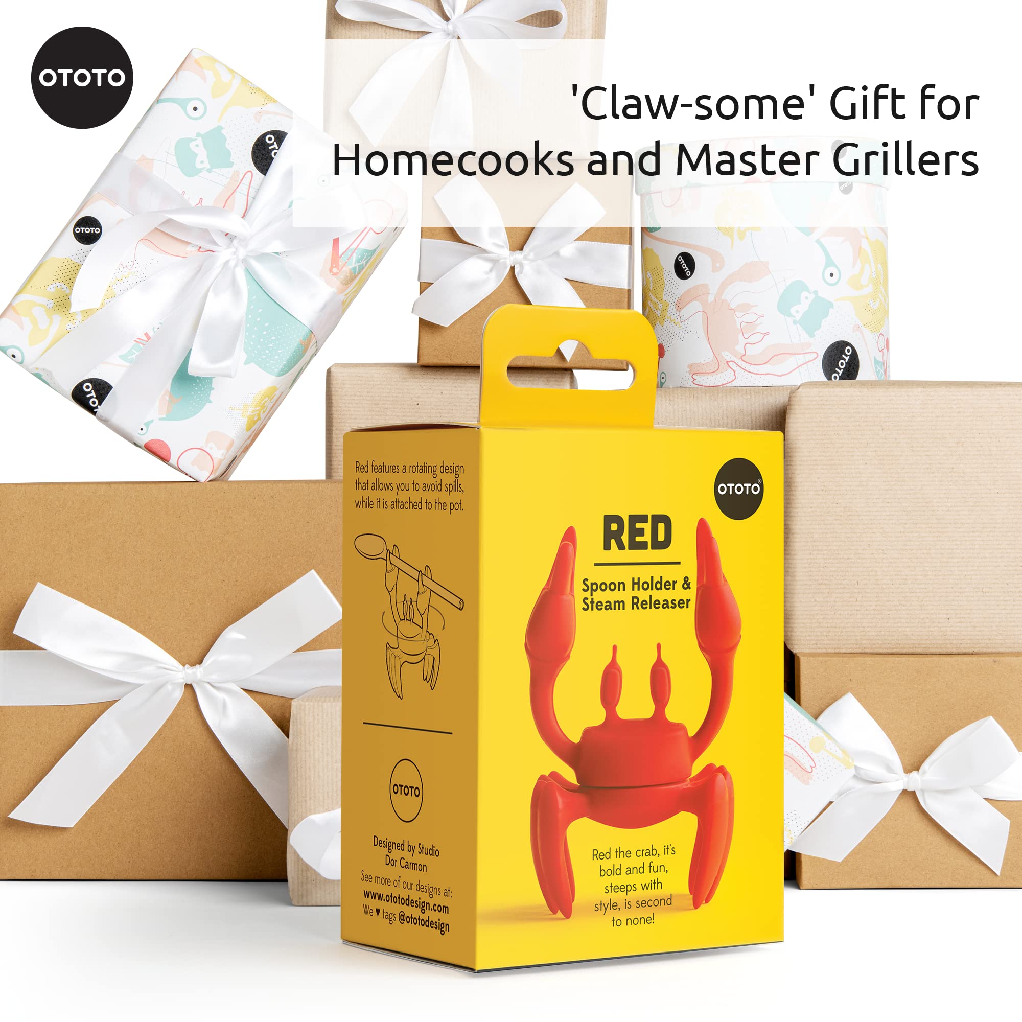 OTOTO cangrejo rojo, regalo-original-cocina, perfecto para aficionados a accesorios de cocina