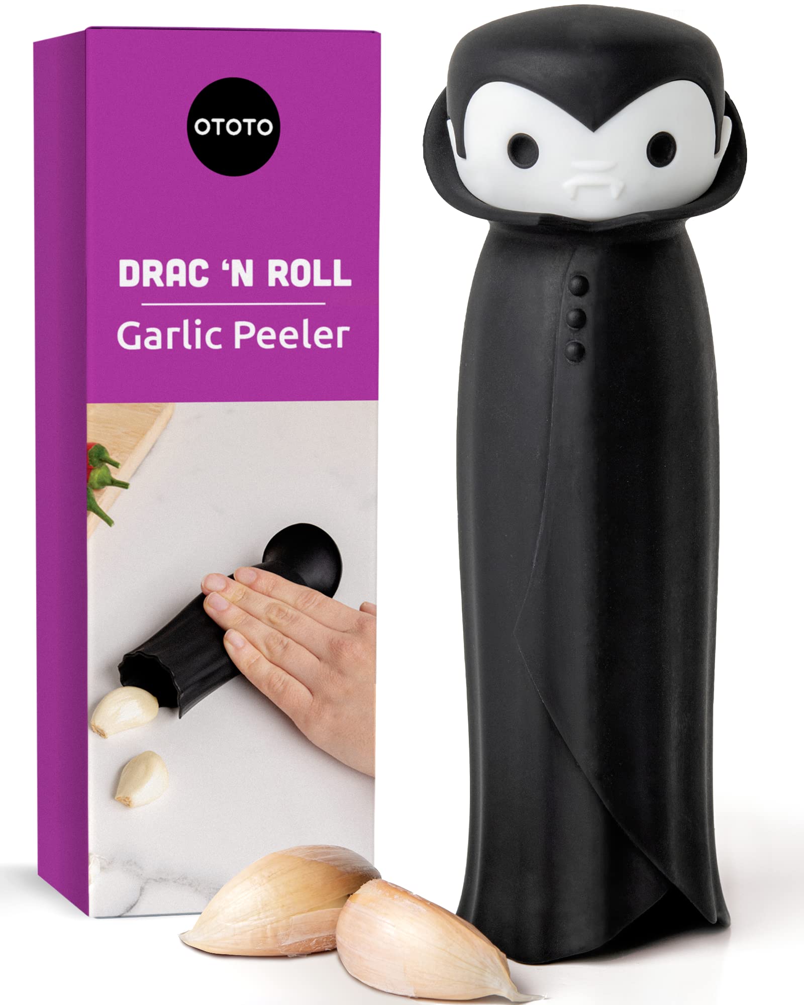 OTOTO Drac N' Roll tubo pelador de ajo de silicona facilita pelar ajos rápidamente