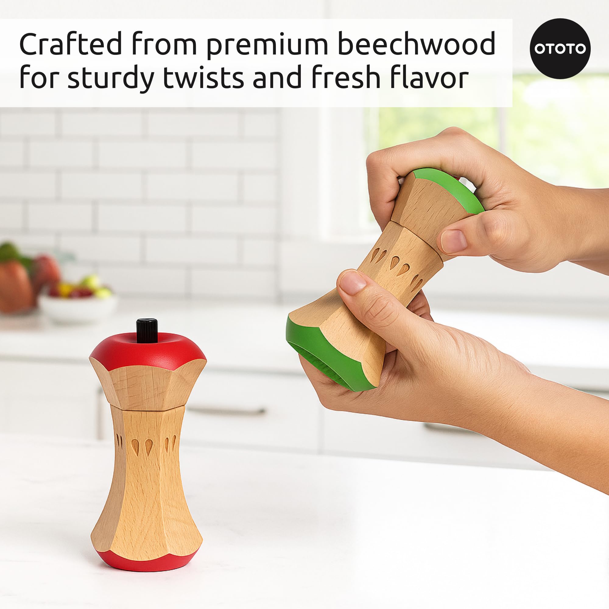 OTOTO Dúo Especias Gemelas: diseño en madera de haya para cocina cálida