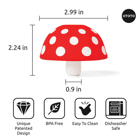 OTOTO Embudo hongo en silicona, apto para lavavajillas y seguro para alimentos.
