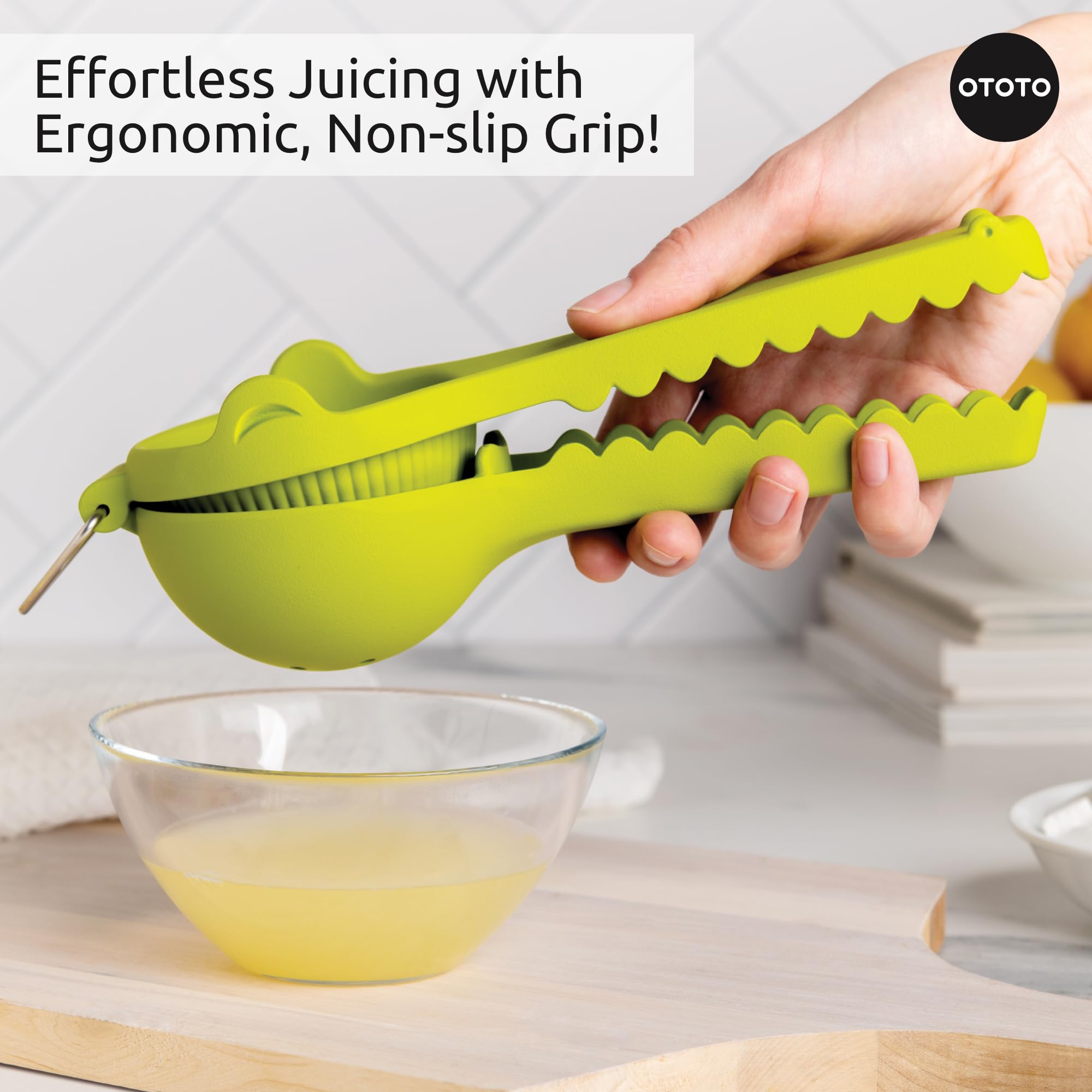 OTOTO Lemongator aluminio resistente, exprimidor duradero para uso diario.