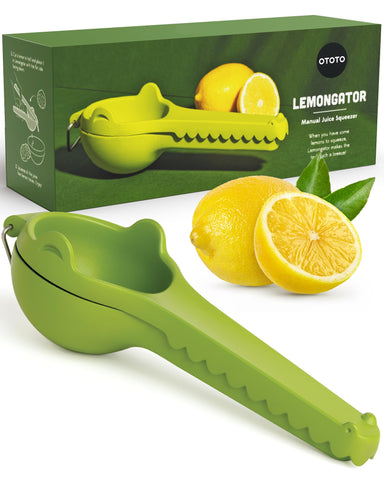 OTOTO Lemongator exprimidor limón, agarre cómodo para jugo rápido.
