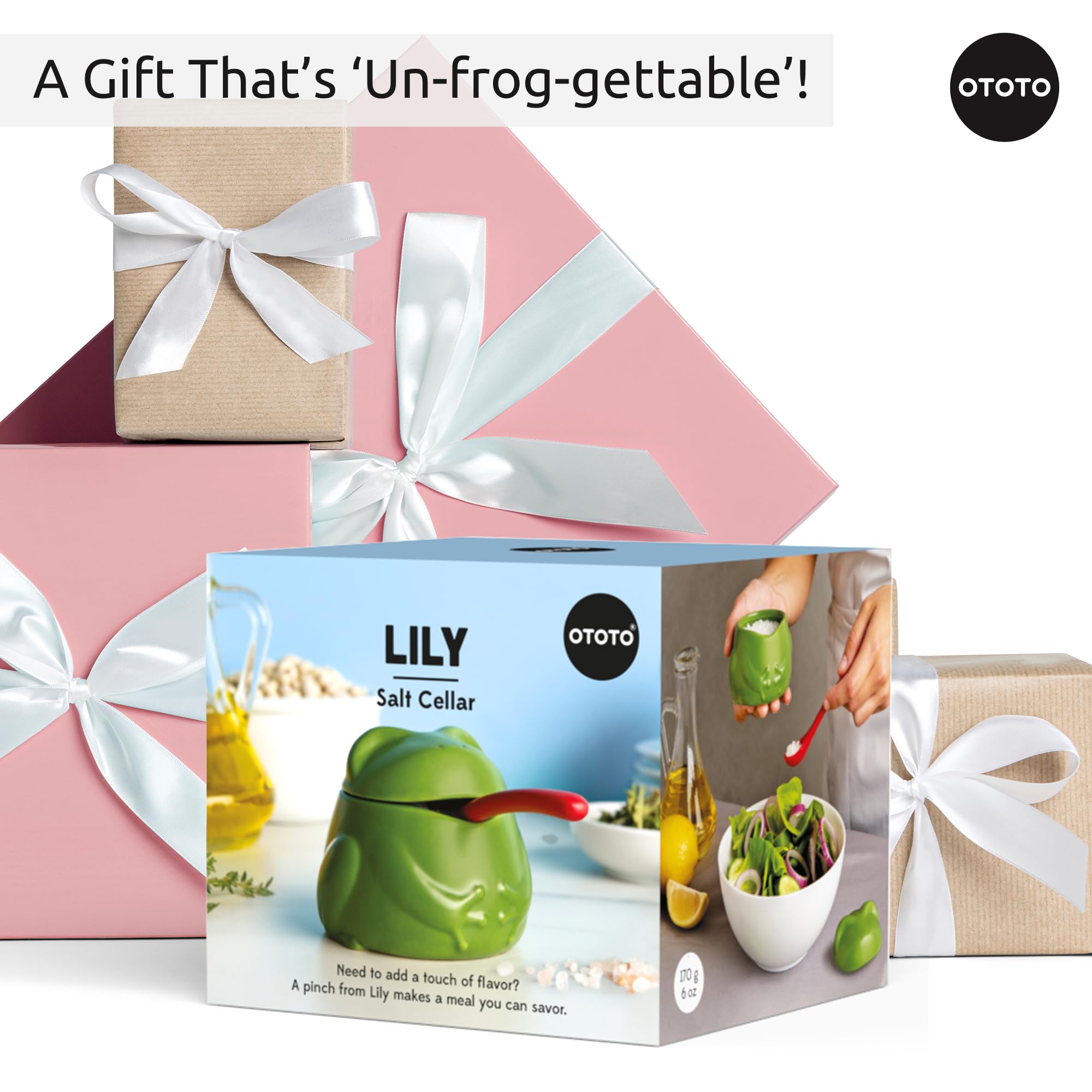 OTOTO Lily salero de 6 oz, mantiene la encimera ordenada.