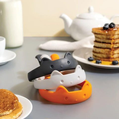 OTOTO PanCats: aros blancos de silicona para huevos perfectos y fáciles.