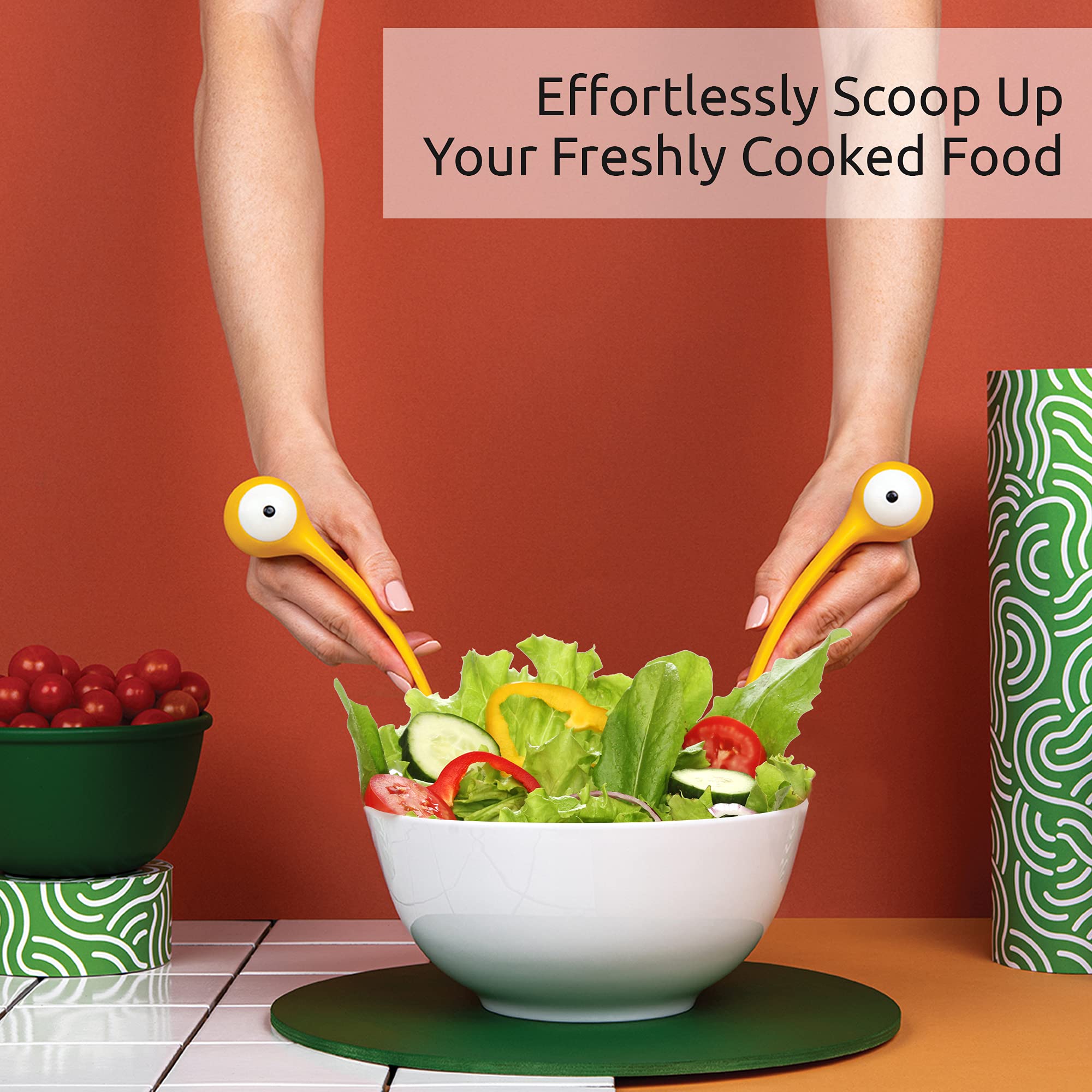 OTOTO Pasta Monsters utensilios ergonómicos con agarre cómodo