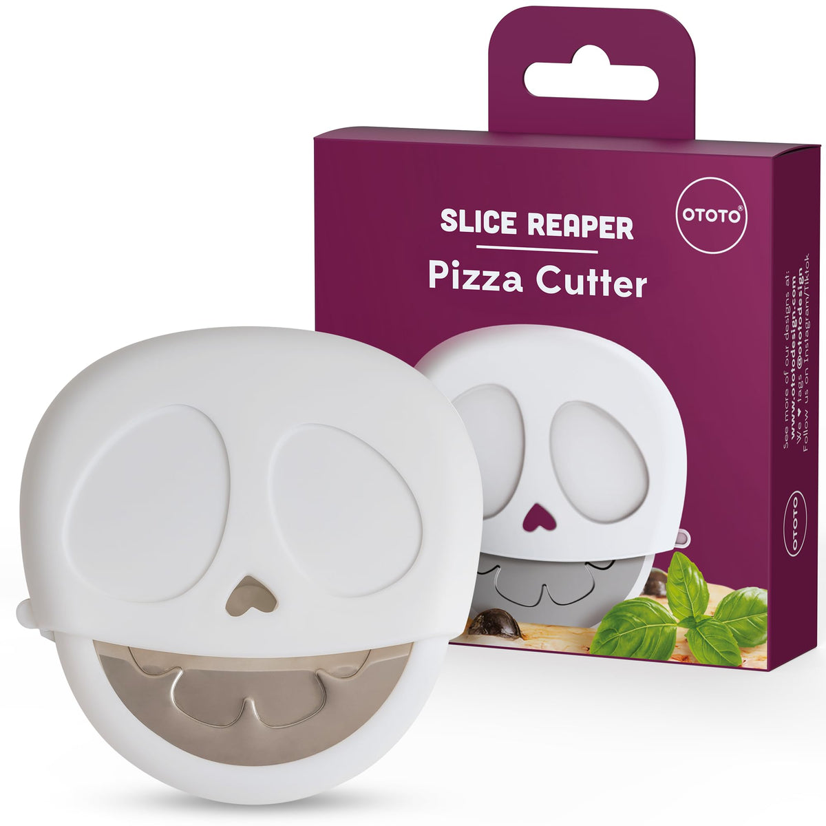 OTOTO cortador-pizza calavera, rueda afilada para rebanar pizza con precisión