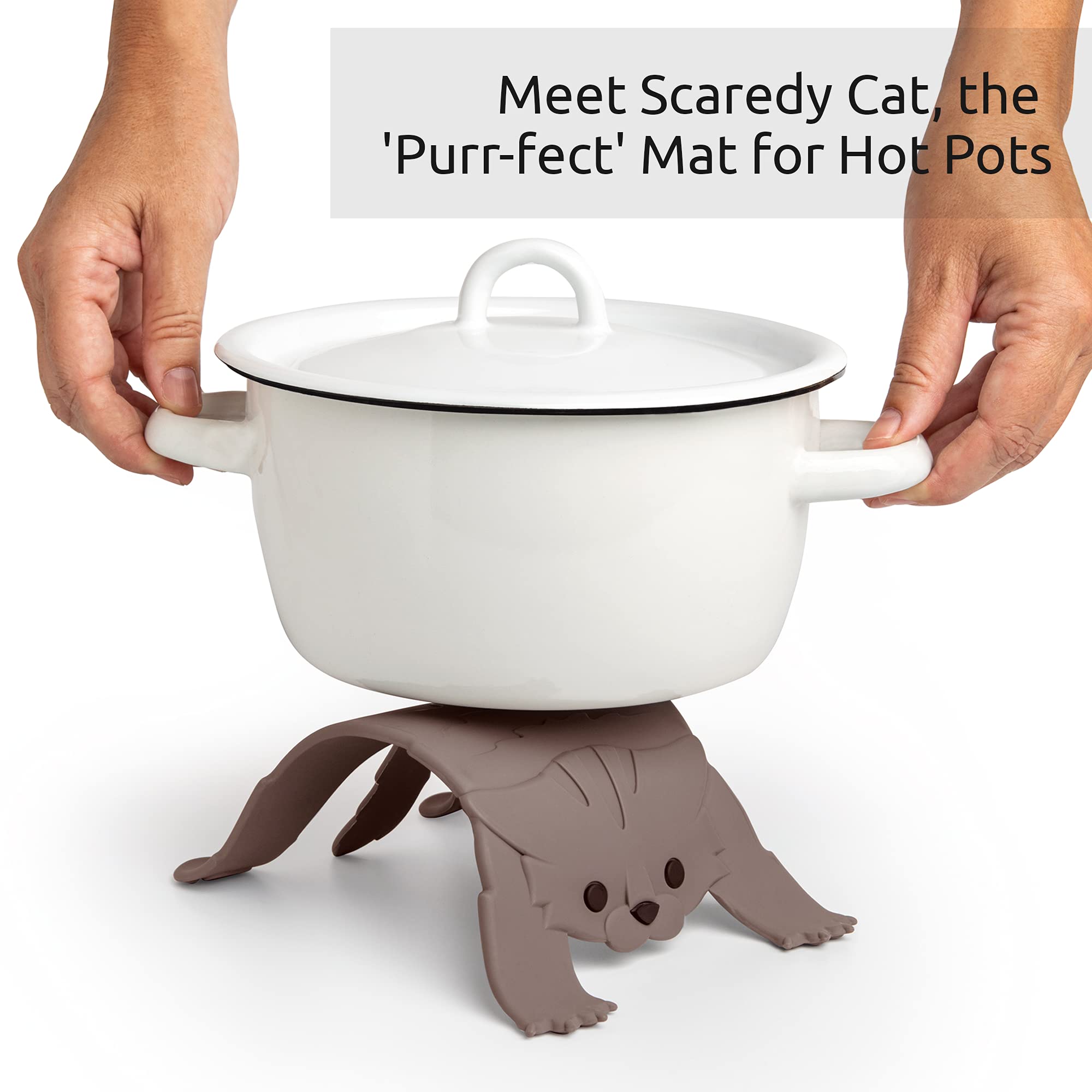 OTOTO Trivet de silicona con diseño Gato Asustado para cocina